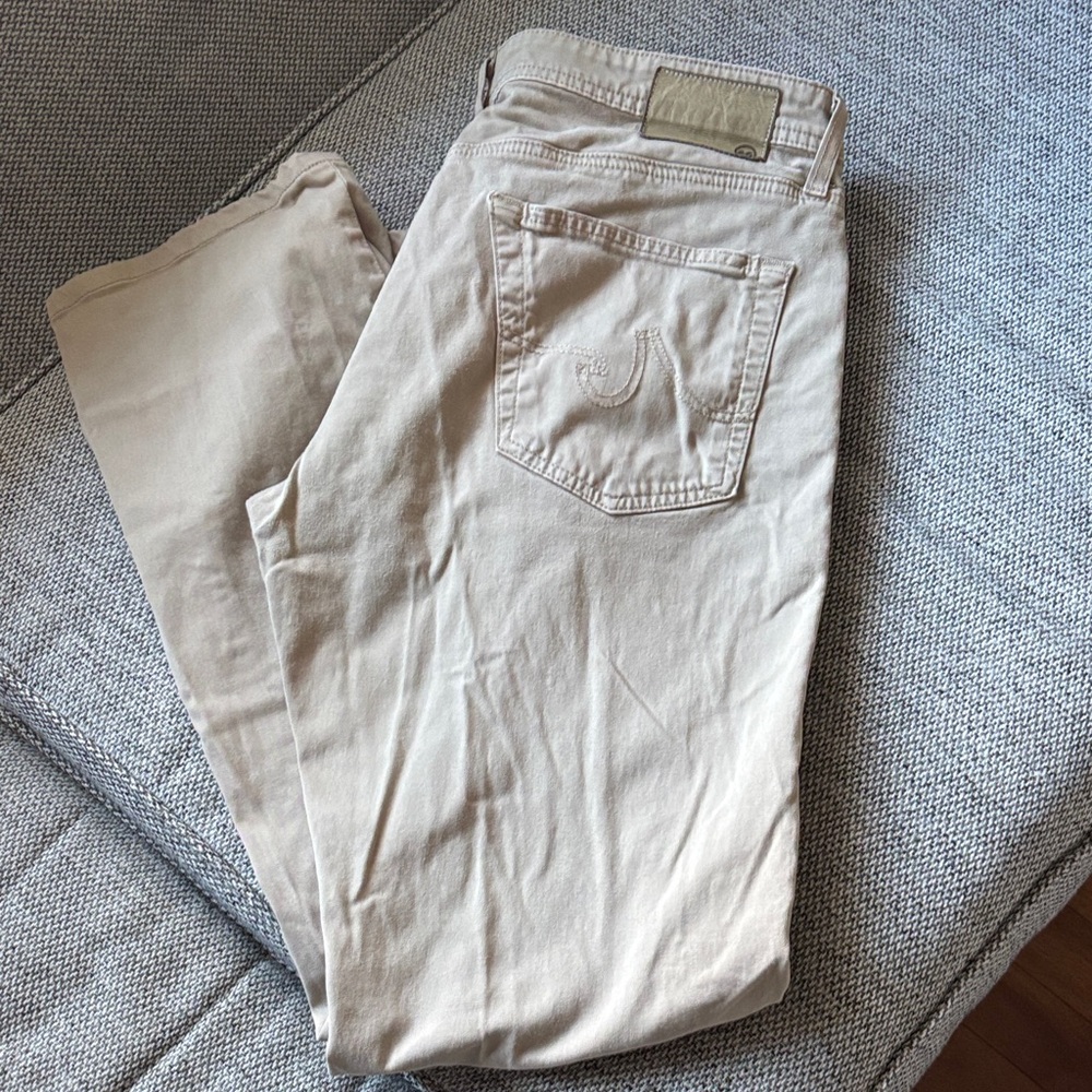 AG Adriano Goldschmied Men's Straight Jeans in Tan